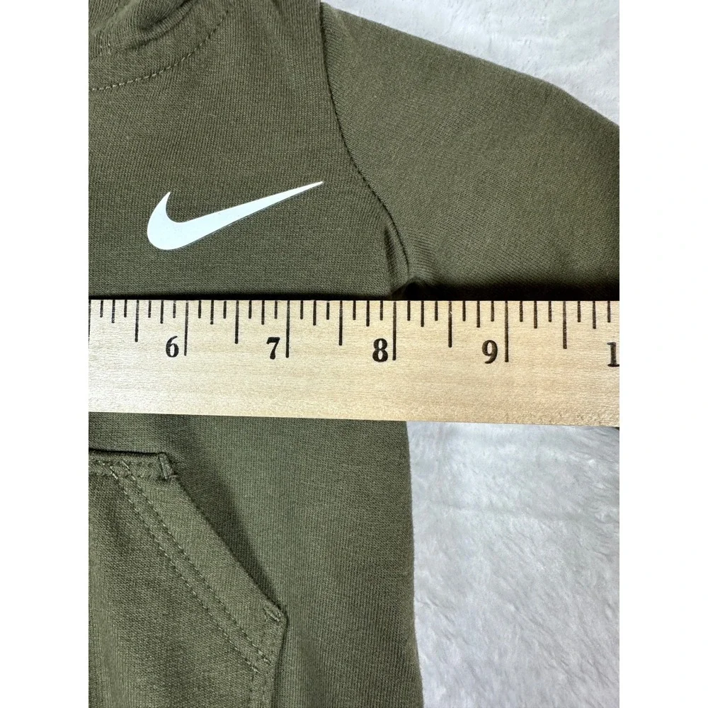 Nike Hooded Coverall Newborn Olive Green Full Zip Fleece Romper